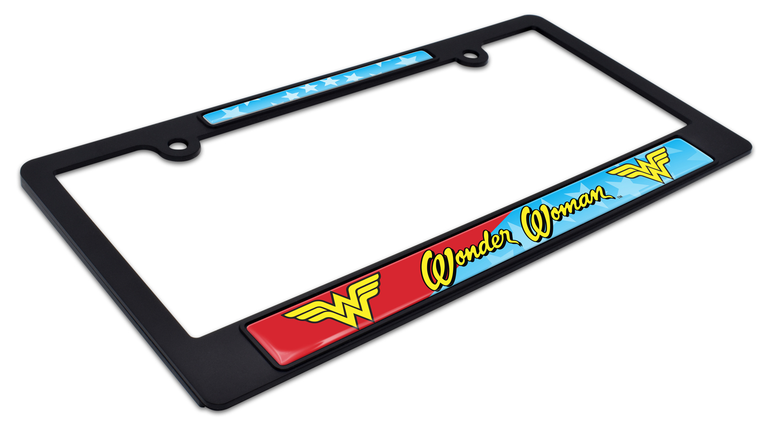 Graphics and More Wonder Woman Movie Blue Logo Pattern License Plate Tag Frame 
